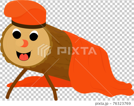 Tio de Nadal, or Christmas Log isolated on white 76323769