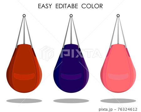 punching bag for sports training. Training boxers in gym. Vector in cartoon style punching bag for sports training. Training boxers in gym. Vector in cartoon style 76324612