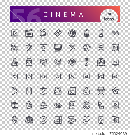 Cinema Line Icons Set 76324689