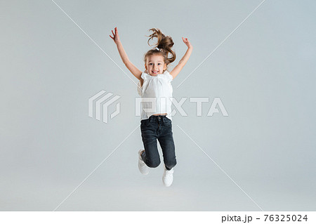 Pretty caucasian girl portrait isolated on white studio background with copyspace Pretty caucasian girl portrait isolated on white studio background with copyspace 76325024