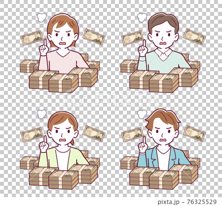 A person surrounded by money 76325529