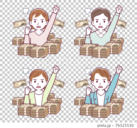 A person surrounded by money 76325530