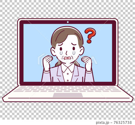 リモートワークで話をする人 リモートワークで話をする人 76325738