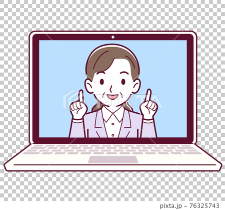 リモートワークで話をする人 76325743