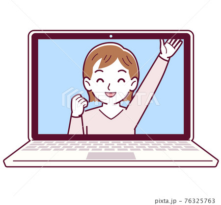 リモートワークで話をする人 76325763