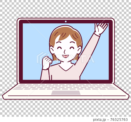 リモートワークで話をする人 76325763