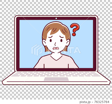 リモートワークで話をする人 リモートワークで話をする人 76325764