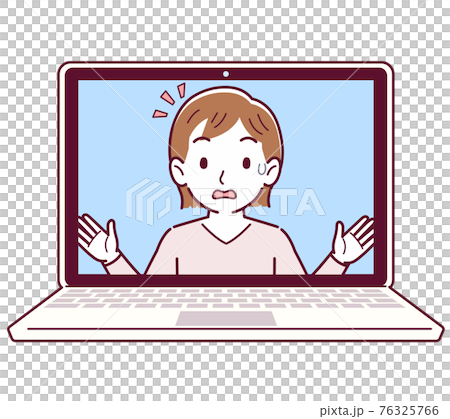リモートワークで話をする人 リモートワークで話をする人 76325766