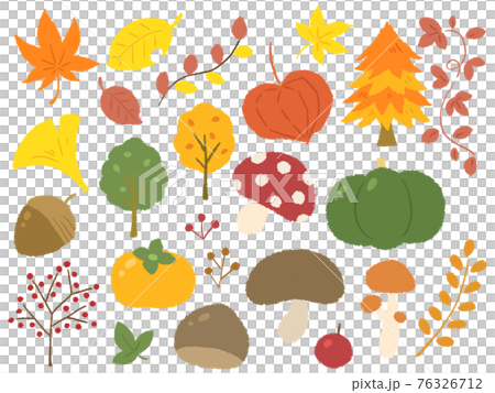Autumn illustration material set Autumn illustration material set 76326712