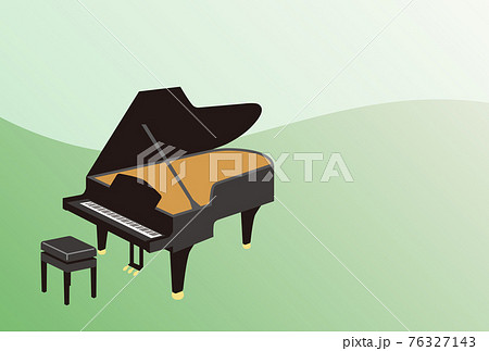グランドピアノ ウェーブ グリーンのイラスト素材