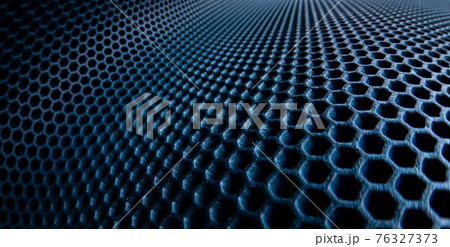 horizontal blue flexible bend abstract trellised or cellular background 76327373