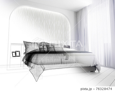 Bedroom in a modern interior Bedroom in a modern interior 76328474
