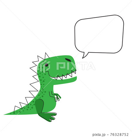 Cute dinosaur with a speech bubble. Dino 76328752