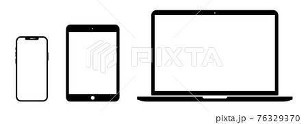 スマホ-タブレット-ノートパソコン-ベクター素材 76329370