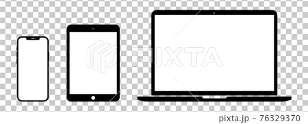 スマホ-タブレット-ノートパソコン-ベクター素材 76329370