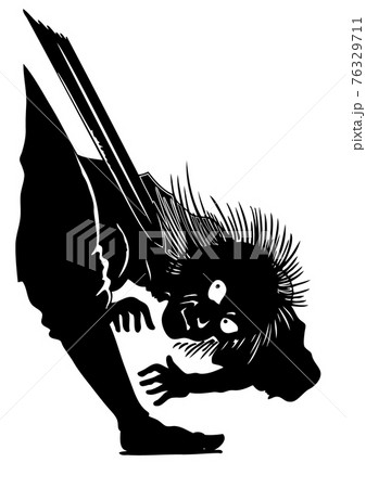 羅生門 シルエット 絵本 影絵 003のイラスト素材