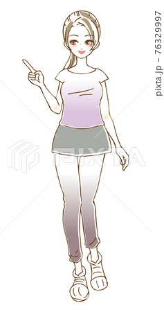 女性のイラスト_スポーツウェア 76329997
