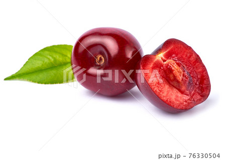 sweet cherry fruits isolated on white background sweet cherry fruits isolated on white background 76330504