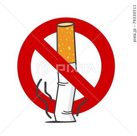 Cigarette butt No Smoking Sign Cigarette butt No Smoking Sign 76330511