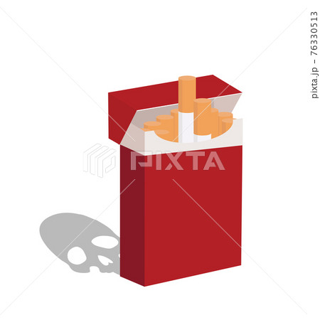 Open cigarettes in red pack with smoke Open cigarettes in red pack with smoke 76330513