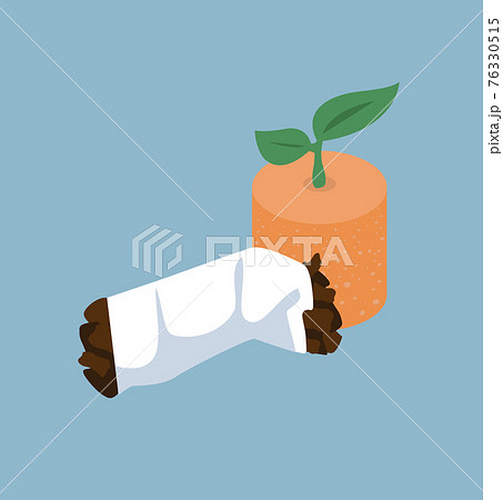 leaf Plant In Cigarette butt 76330515