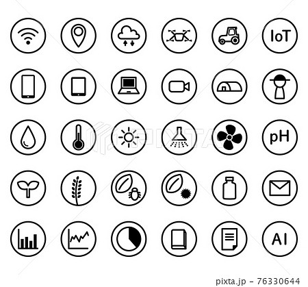 スマート農業　アイコン　イラストセット 76330644