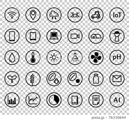 Smart agriculture icon illustration set 76330644