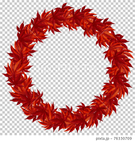 Colorful autumn Maple Leave Wreath Watercolor 76330709