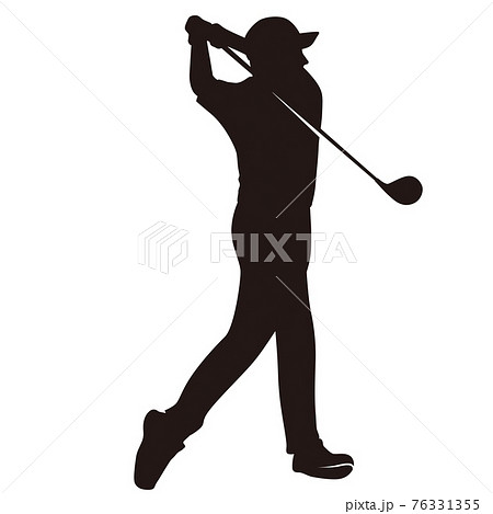 ゴルファーシルエットのイラスト素材