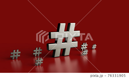 Group Of Hashtag Icon Isolated On Red のイラスト素材 Group Of Hashtag Icon Isolated On Red のイラスト素材