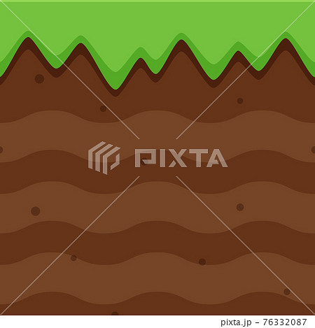 草と土の地面のブロック 横スクロールゲーム イラスト素材のイラスト素材