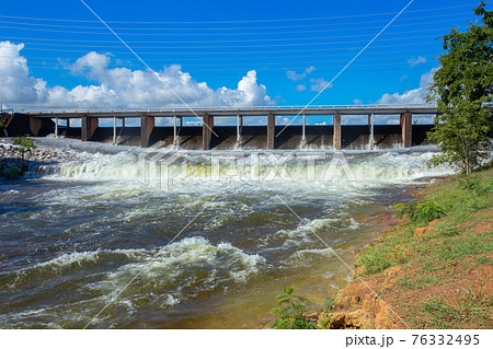 Thailand, Hydroelectric Power, River, Running, Concrete 76332495