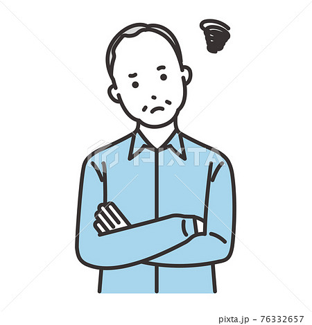 おじいちゃん　表情　悩む 76332657