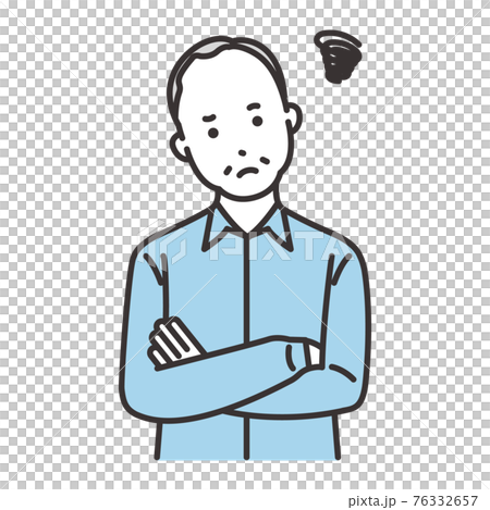 おじいちゃん　表情　悩む 76332657