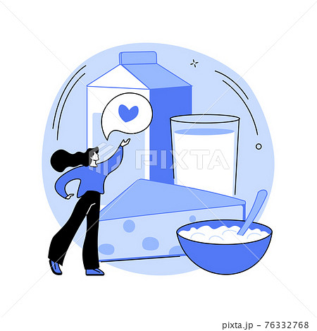 Dairy products abstract concept vector illustration. 76332768