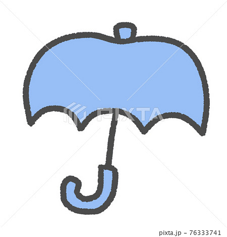 シンプルで可愛い青い傘のイラスト素材