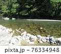 岐阜県関市板取を流れる板取川の清流と川底石 76334948