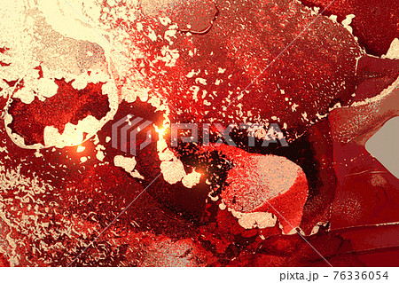 Red, black and gold abstract alcohol ink marble texture Red, black and gold abstract alcohol ink marble texture 76336054