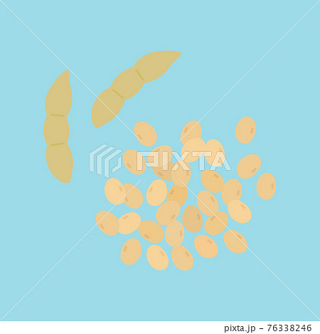 シンプルでかわいい大豆のイラスト フラットデザインのイラスト素材