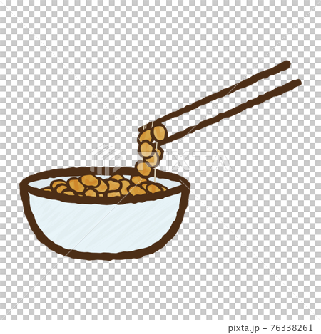 シンプルでかわいい納豆のイラスト 手書き風のイラスト素材