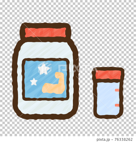 シンプルでかわいいプロテインのイラスト 手書き風のイラスト素材