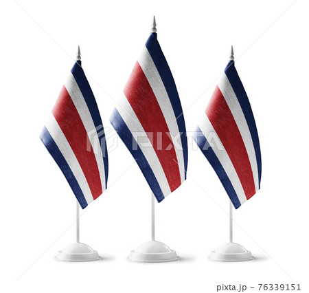 Small national flags of the Costa Rica on a white background 76339151
