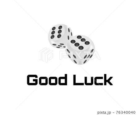 Good luck award craps concept, shiny realistic metallic two rolling hanging dices Good luck award craps concept, shiny realistic metallic two rolling hanging dices 76340040