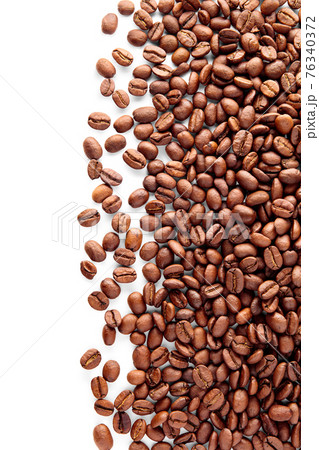Coffee beans background on white background Coffee beans background on white background 76340372