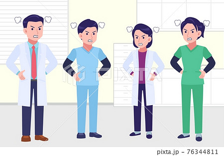 Young and healthy healthcare professionals with Young and healthy healthcare professionals with 76344811
