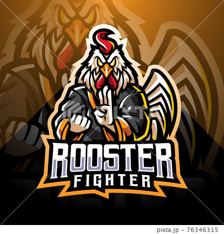 Rooster fighter esport mascot logo 76346315