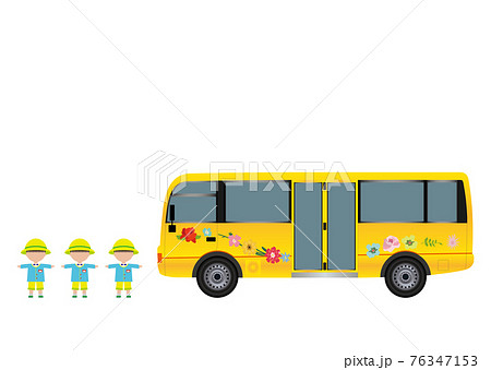 園児と園児バス 76347153