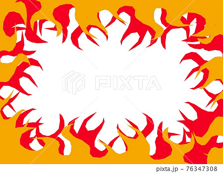 全体を覆う炎の背景素材 白背景 のイラスト素材