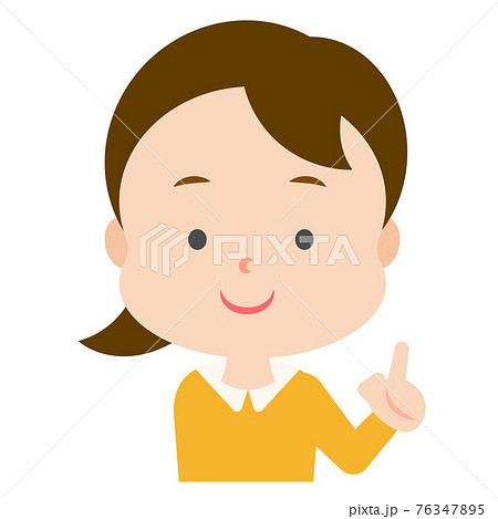 指差ししている女の子のイラスト素材