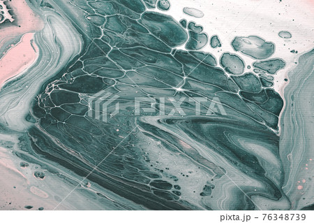 Acrylic Fluid Art. Natural Turquoise waves and frothy bubbles flow on canvas. Digital decor. Abstract stone background or texture Acrylic Fluid Art. Natural Turquoise waves and frothy bubbles flow on canvas. Digital decor. Abstract stone background or texture 76348739